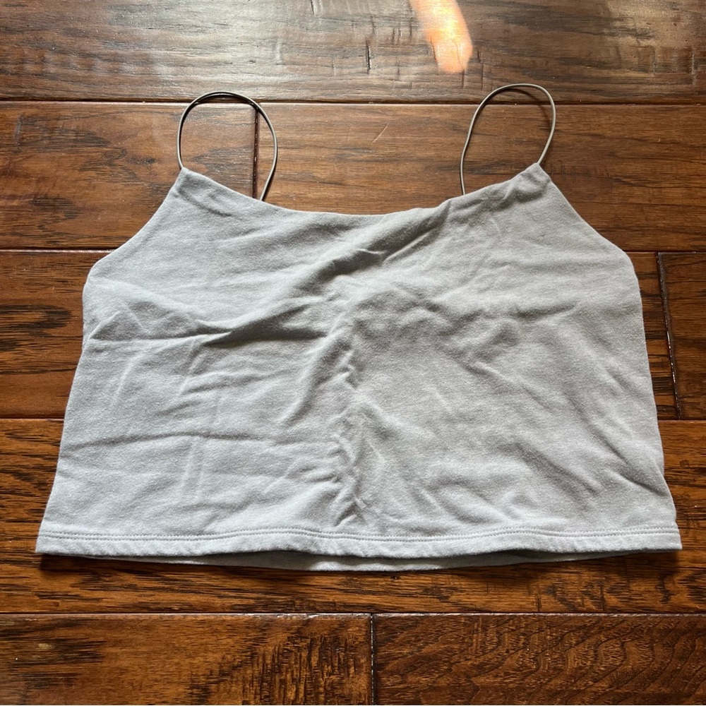 Wild Fable Gray Crop Camisole with Spaghetti Straps